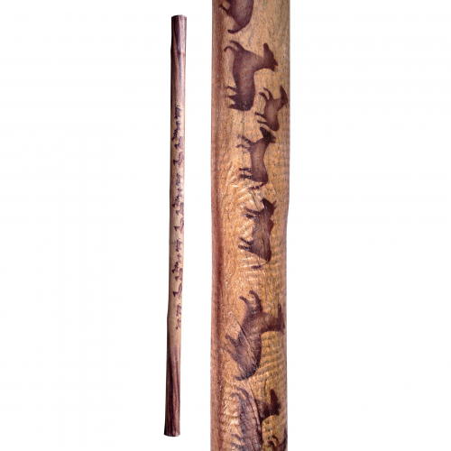 Dažďová palica bambus + kôra - praveké maľby 150 cm