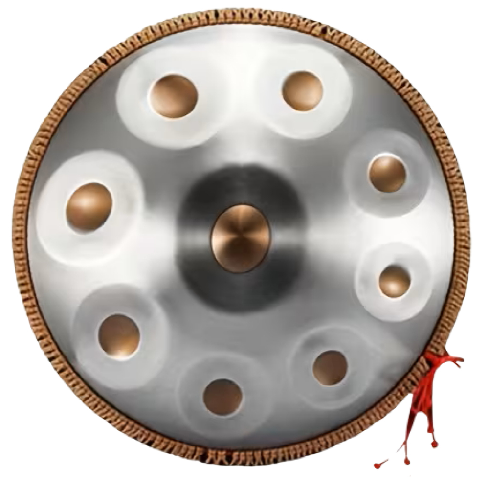 Authentic Handpan D Kurd 440 hz 9 tónov 56 cm Silver/Gold