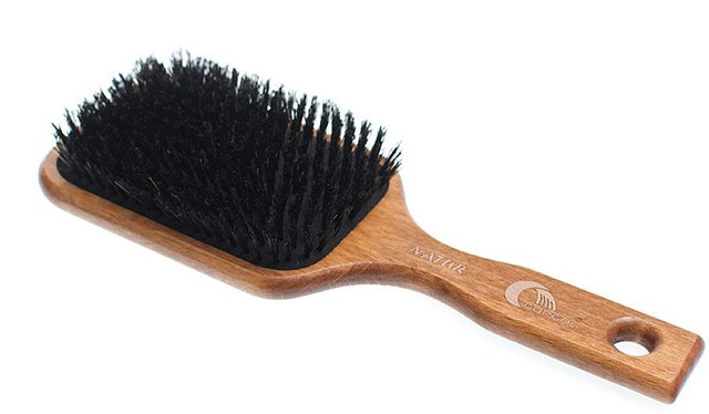 Buková pneu kefa na vlasy s diviačimi štetinami 13 radová