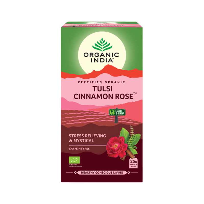 Ajurvédsky čaj Tulsi s ružou a škoricou, 25 vrecúšok