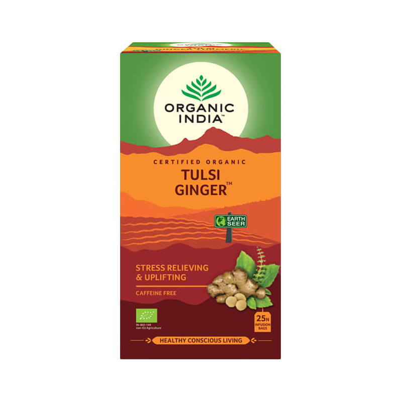 Ajurvédsky čaj Tulsi Zázvor, Organic India, 25 vrecúšok