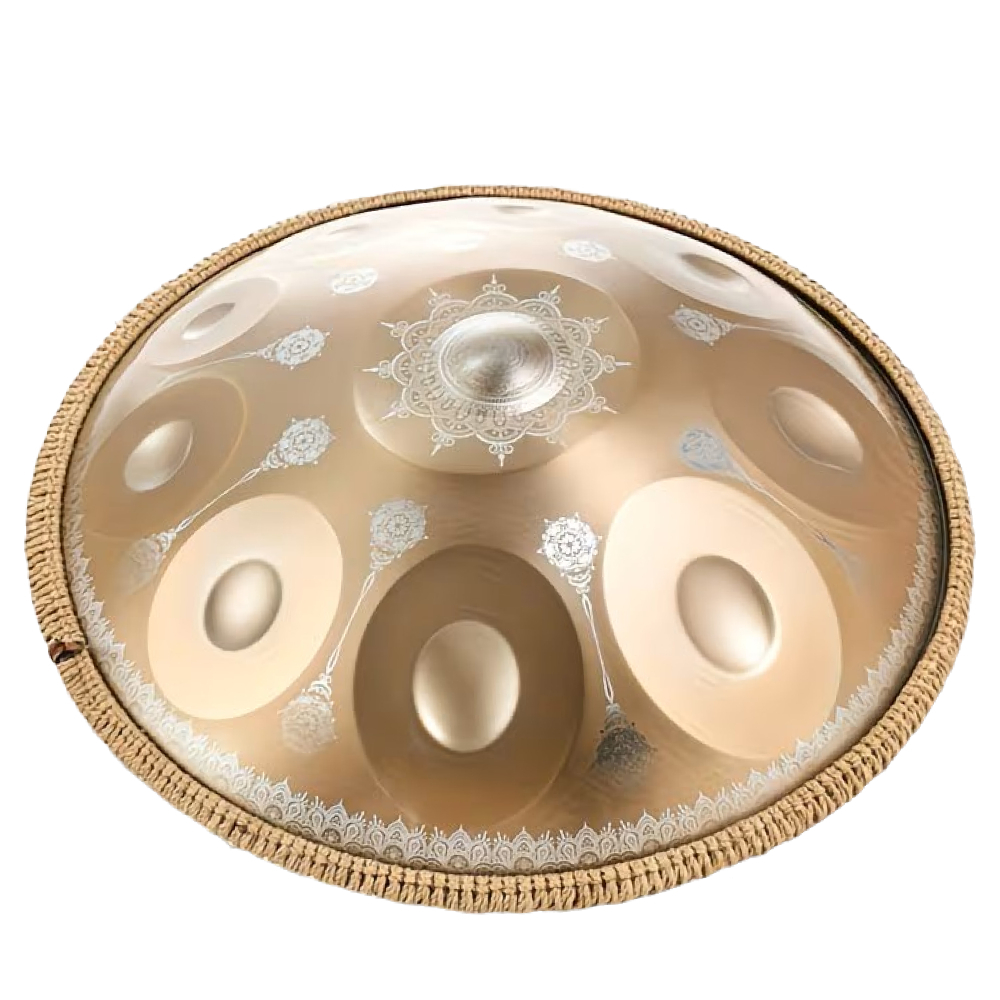 Authentic Handpan Mandala D Minor 432 hz 10 tones 56 cm, Gold