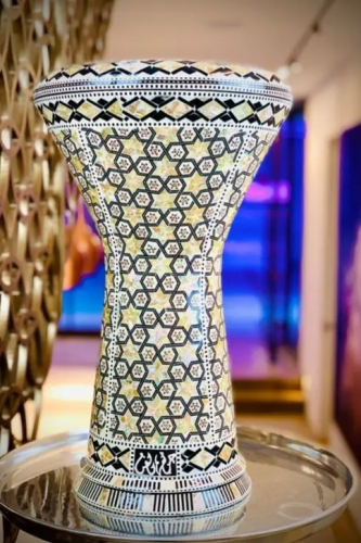 Gawharet EL Fan -  Doumbek (Darbuka) Ivory Pearl Stairs 8.75” x 17”