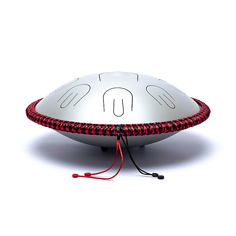 Hluru Hybrid Handpan - tongue drum - 9 nôt D-mol (minor) šedý