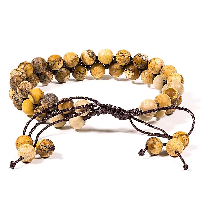 Náramok - Jaspis krajinský, dvojradový