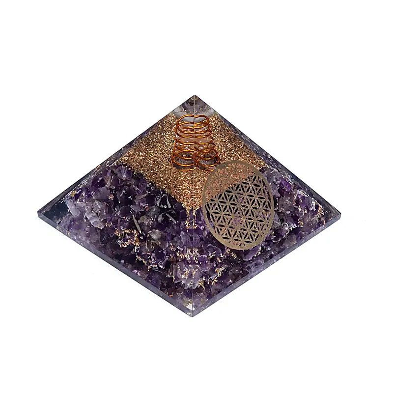 Orgonitová pyramída – ametyst Kvet života