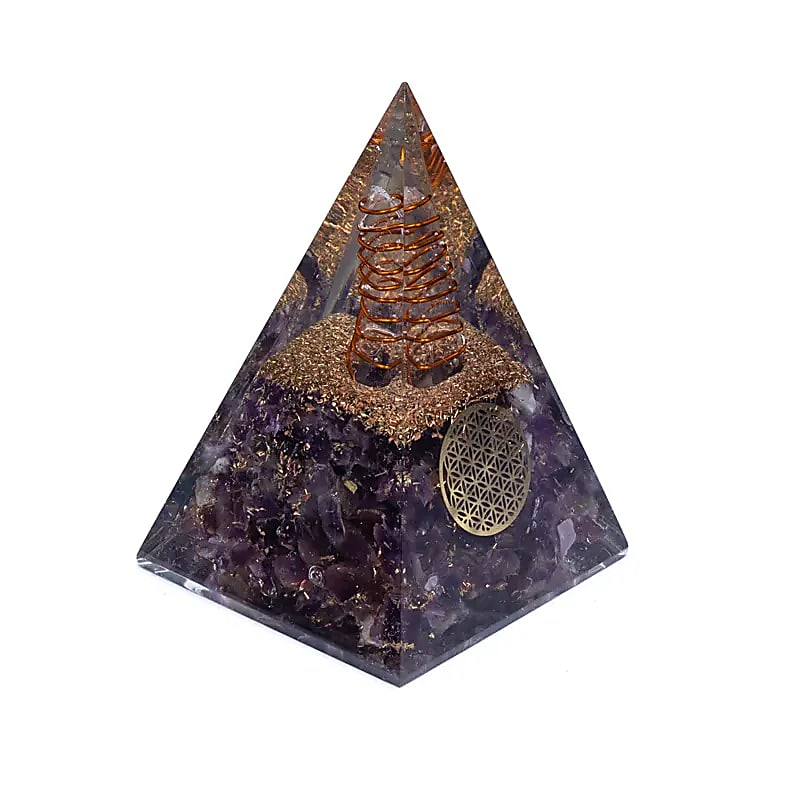 Orgonitová pyramída – ametyst Kvet života