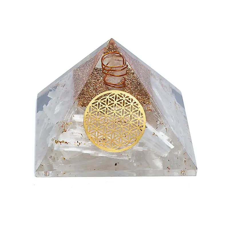 Orgonitová pyramída – selenit Kvet života