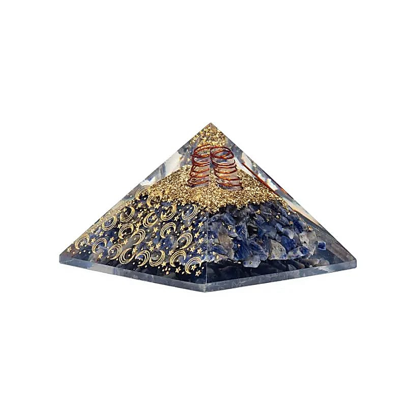 Orgonitová pyramída – sodalit s mesiacom a hviezdami