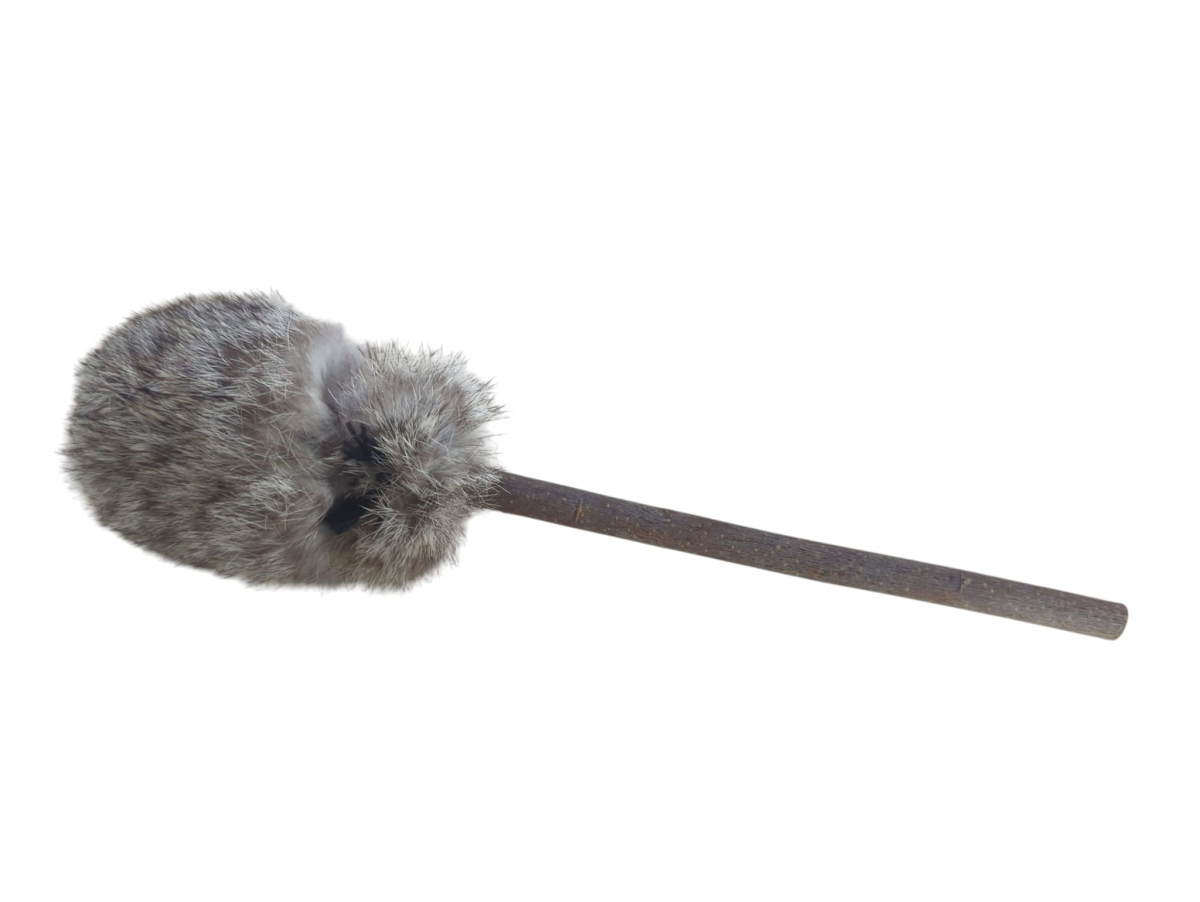 Palica k šamanskému bubnu - Drevo - koža Králik