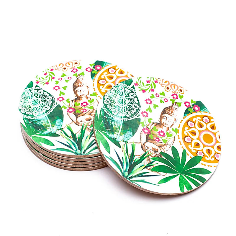 Sada podtáckov – Buddha paradise (6 ks), 10 cm