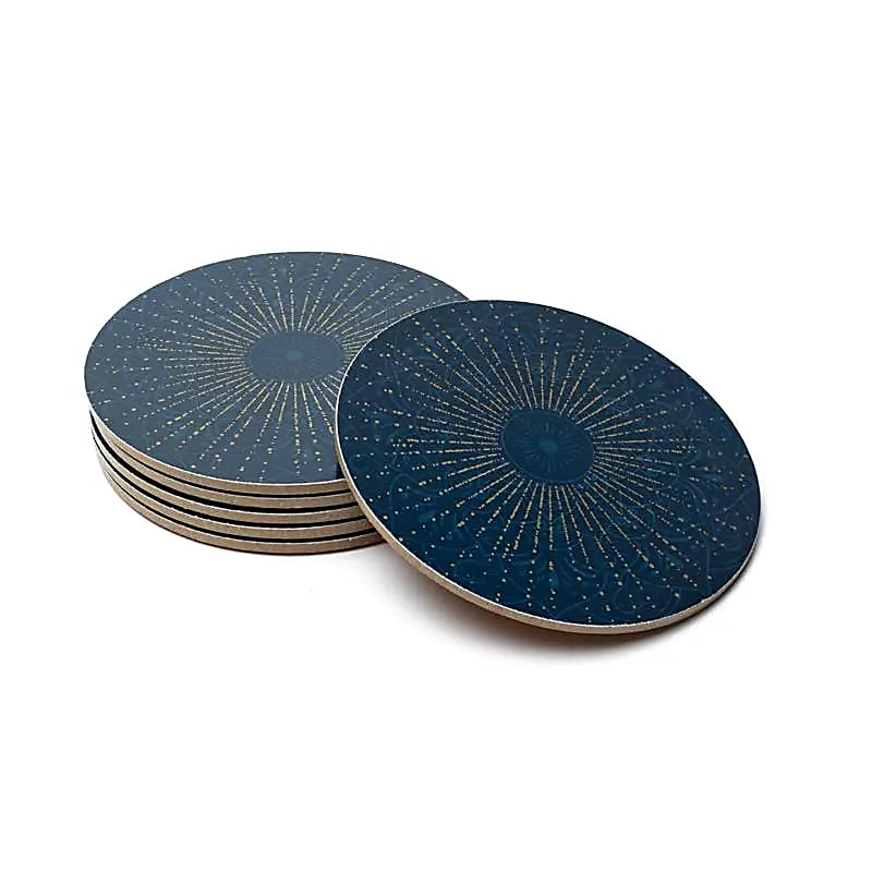 Sada podtáckov – Mandala (tmavomodrá), 6 ks, 10 cm