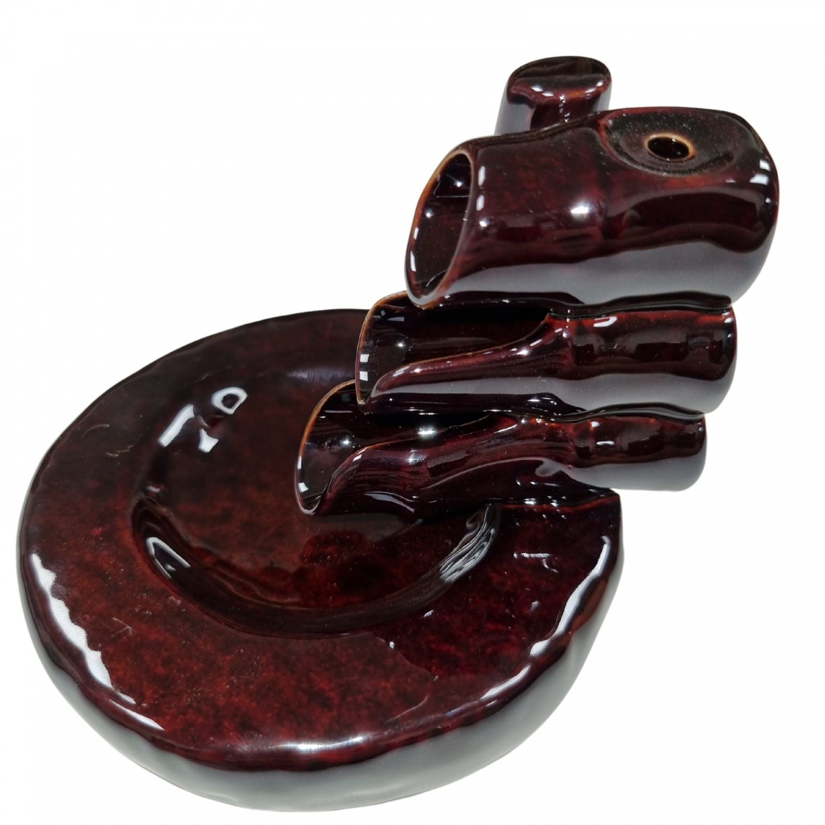 Stojan na vonné kužele tečúci dym - Bambus a jazierko