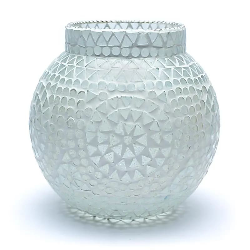 Svietnik Mozaika - Biely, 18 cm