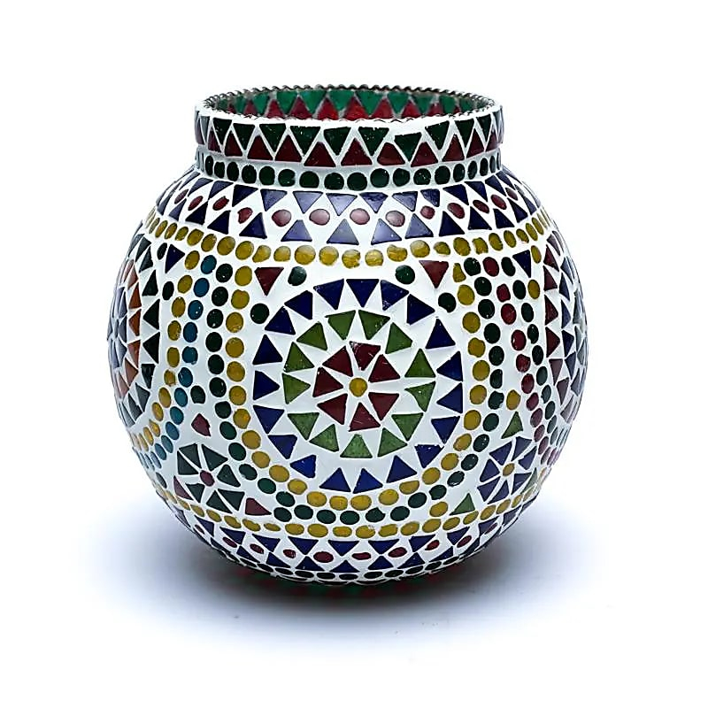 Svietnik Mozaika - Farebný, 18 cm