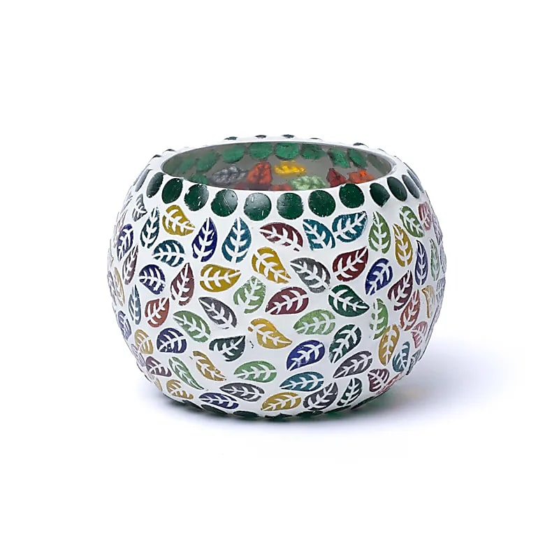 Svietnik Mozaika - Listy, 9 cm