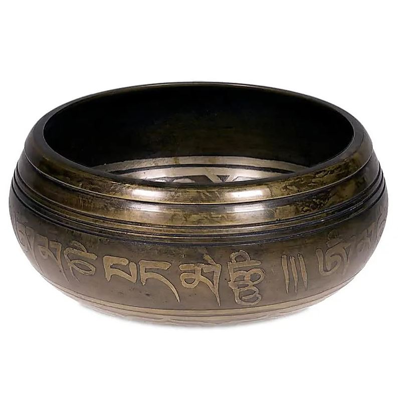 Tibetská spievajúca miska s reliéfom Buddha ±550g