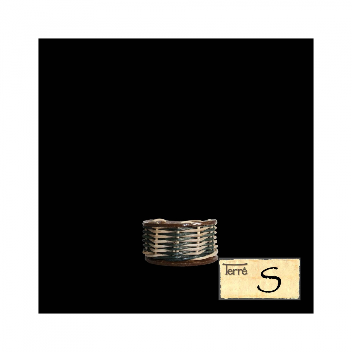 Valcový ratanový šejker s kokosovým vekom, veľkosť S