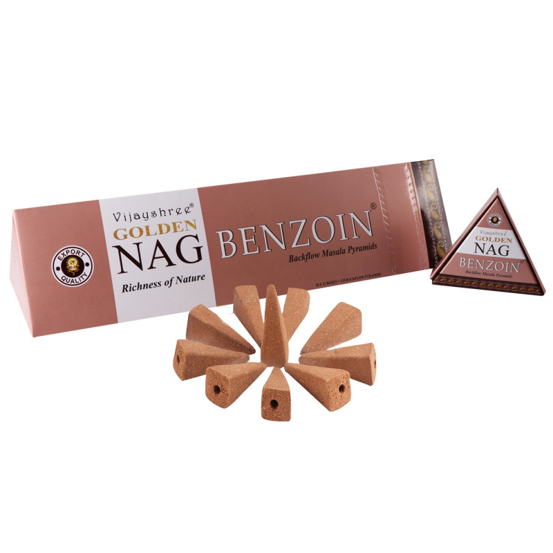 Vonné kužele GOLDEN NAG - tečúci dym - Benzoin