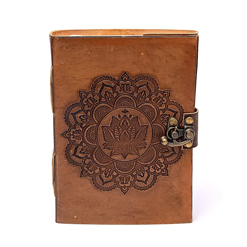 Zápisník Mandala – koženka (PU), kovový zámok (18 × 13 cm)