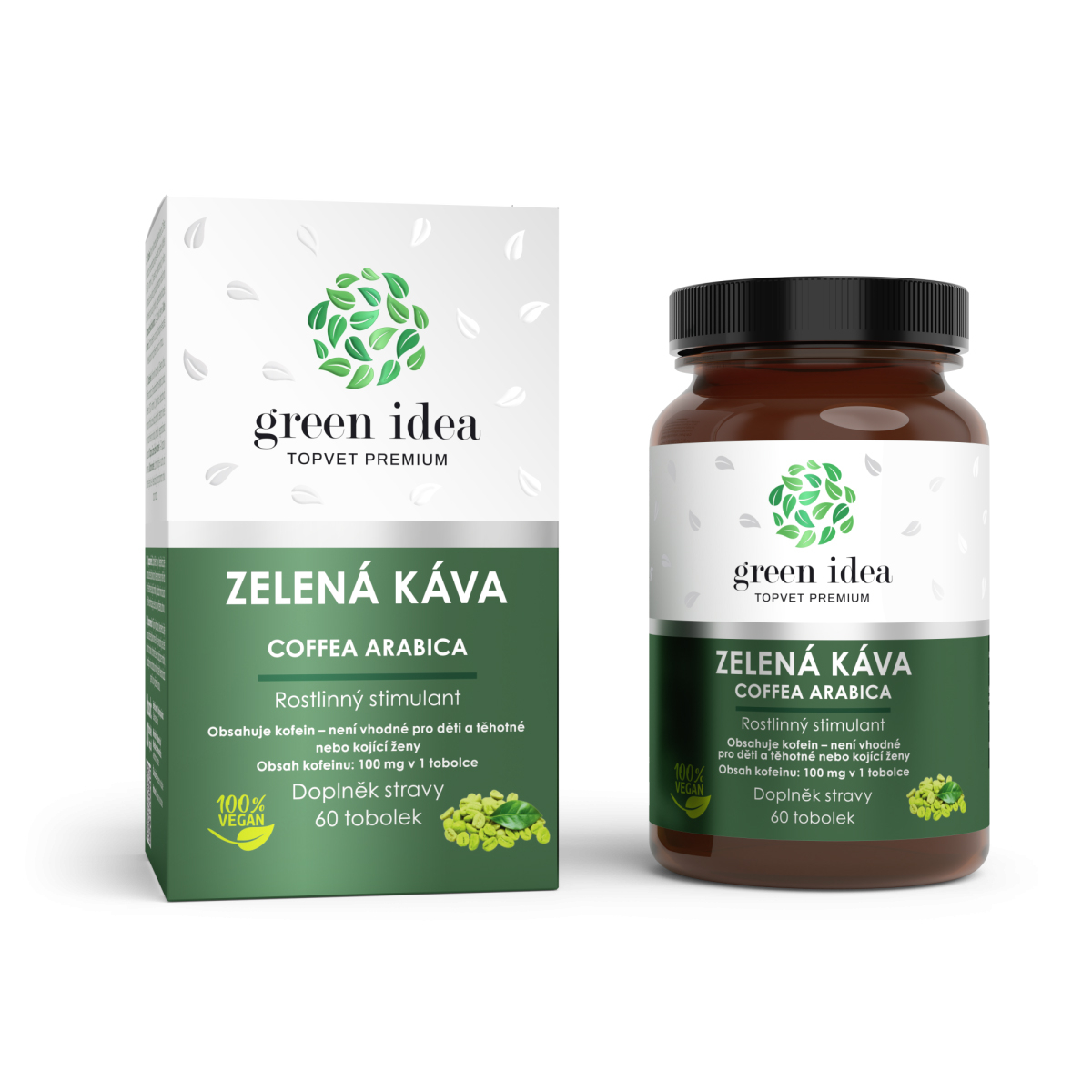 Zelená káva bylinný extrakt - Rastlinný stimulant - Kapsuly