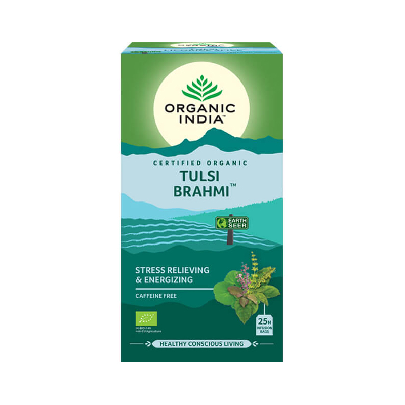 Ajurvédsky čaj Tulsi Brahmi, Organic India, 25 vrecúšok