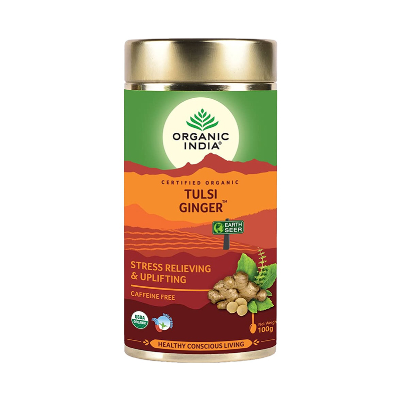 Ajurvédsky čaj Tulsi Zázvor, sypaný, Bio India, 100 g
