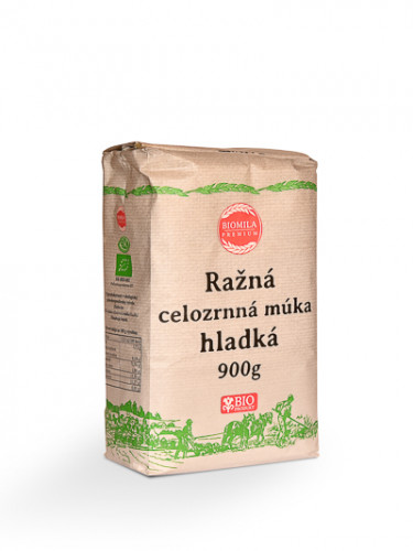 Múka BIO ražná celozrnná hladká 0,9 Kg Biomila