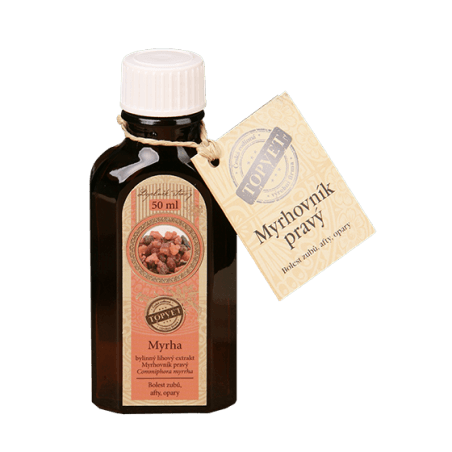 Myrha tinktúra - kvapky 50ml Topvet - bolesti zubov, afty, opary