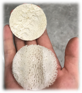 Malá okrúhla lufová špongia 6 x 6 cm 5 ks balenie