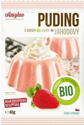  VEGAN BIO puding jahoda bezlepkový Amylon