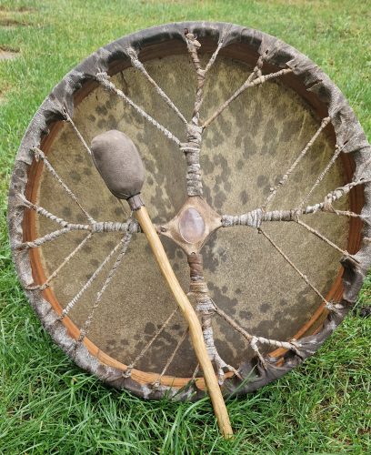 Šamanský bubon Masívny Jaseň 46cm  - Kozia koža - Ruženín - Petrovič Drums
