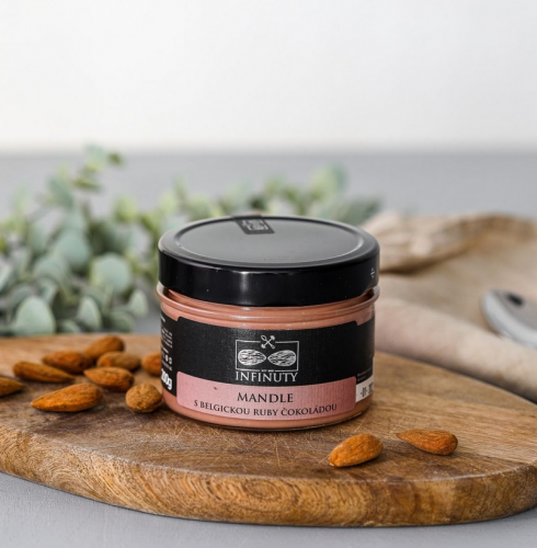 Mandle s belgickou ruby čokoládou 200g Infinuty