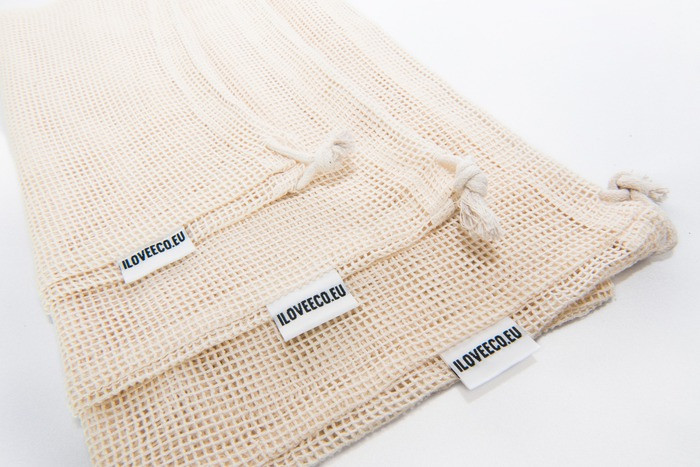 Sieťové bavlnené vrecko veľkosť XL (40x35 cm)