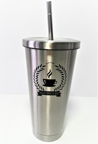 Kovový tumbler strieborný