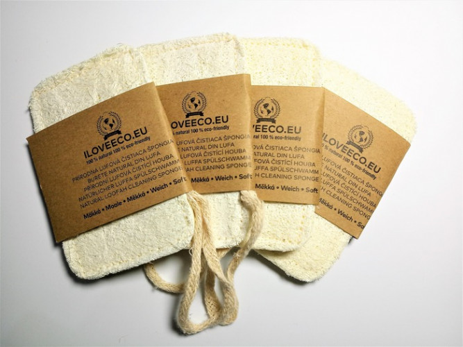 Dvojvrstvová lufová špongia biela mäkká 7 x 11 cm