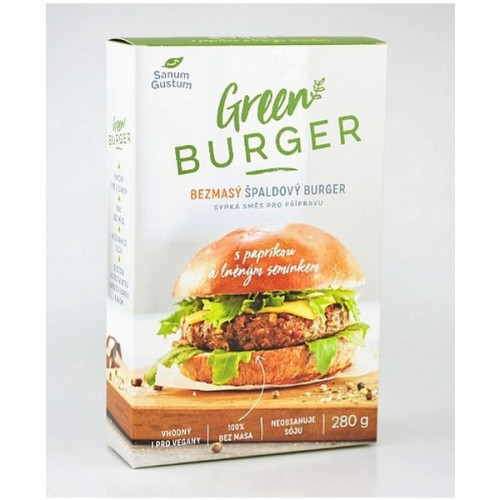Green Vegan Burger špaldový s paprikou a ľanovými semiačkami         