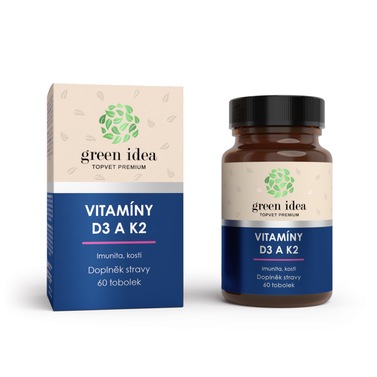 Vitamíny D3 a K2 - Imunita, kosti - Kapsuly